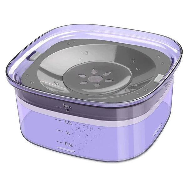 PETTOM Dog Water Bowl No Spill Splash Free Pet Floating Water Bowl, No Mess Dog Water Bowl Slow Drink for Dogs Cats Pets, 2L Large Capacity (Grey)